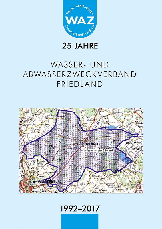 Titelseite Broschüre 25 Jahre Wasser- und Abwasserzweckverband Friedland